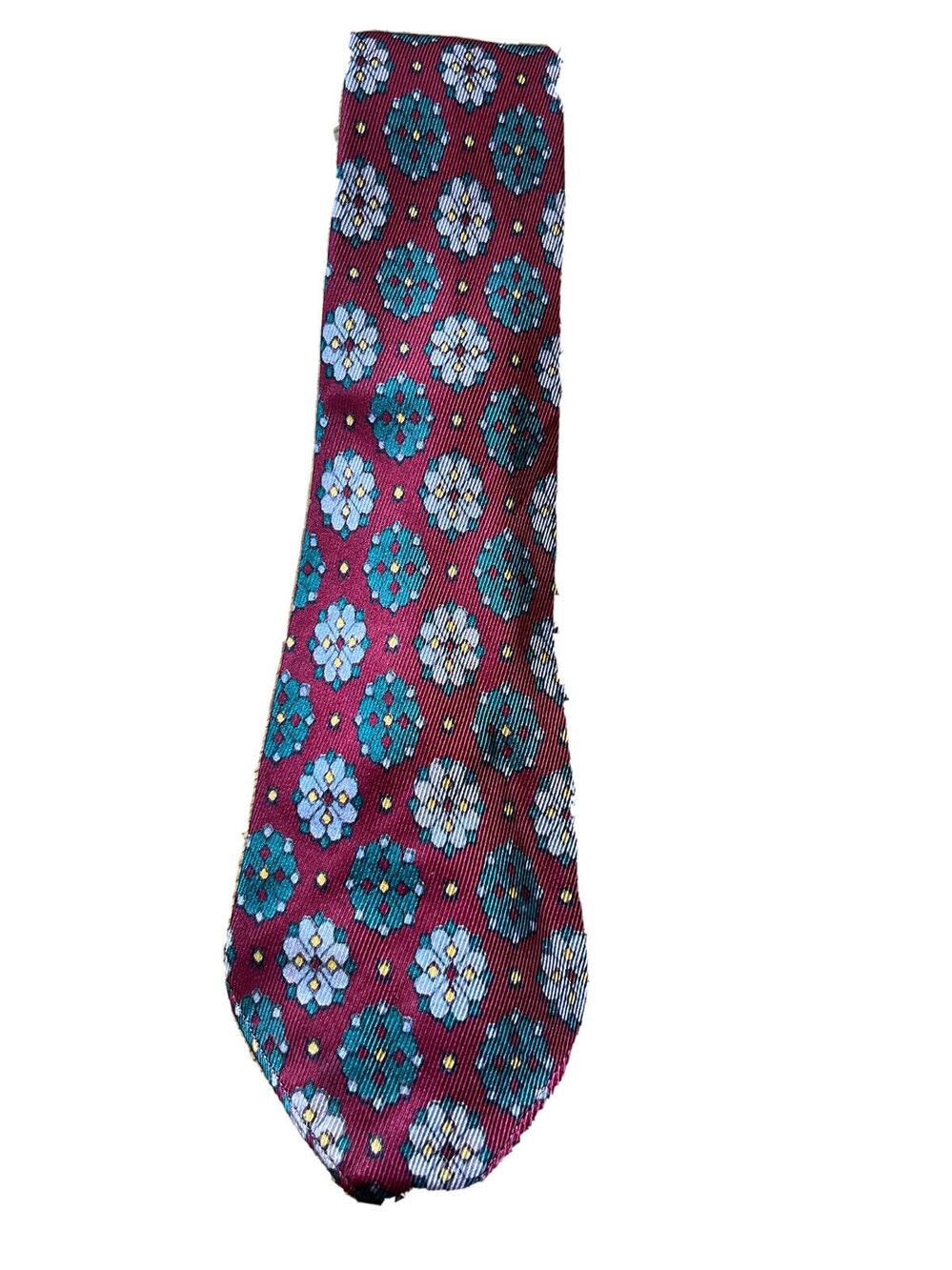 Salgo-Sayer vintage men’s red floral silk necktie